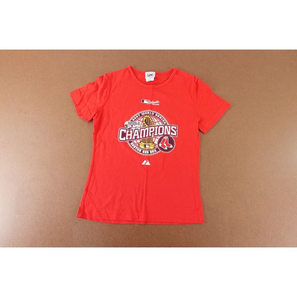 Boston Red Sox Lee Sport Women's Small Red 2007 World Series Champions T-Shirt